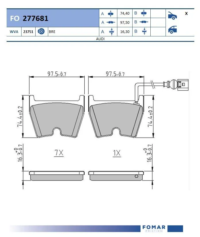 Brake Pad Set, disc brake
